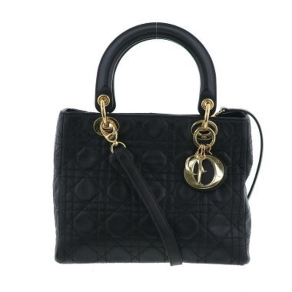 Christian Dior Lady Medium Canage Lambskin Handbag